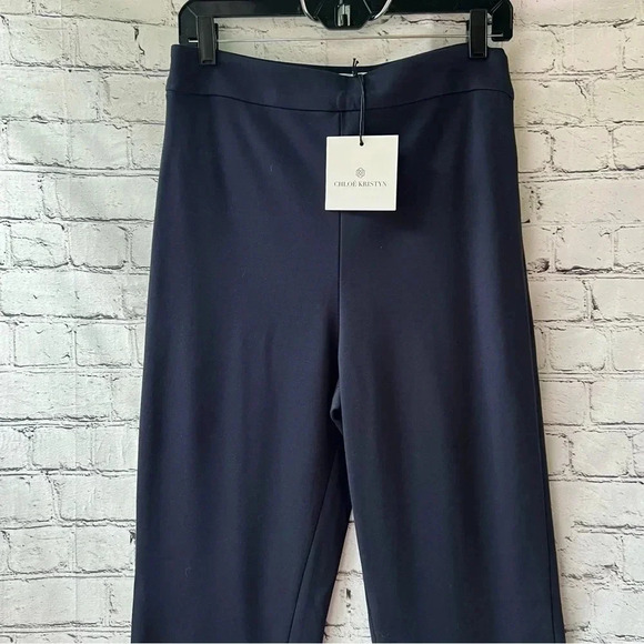 Chloe Kristyn Navy Blue‎ High Rise Pull On Business Casual Pants Size Medium - Picture 2 of 7